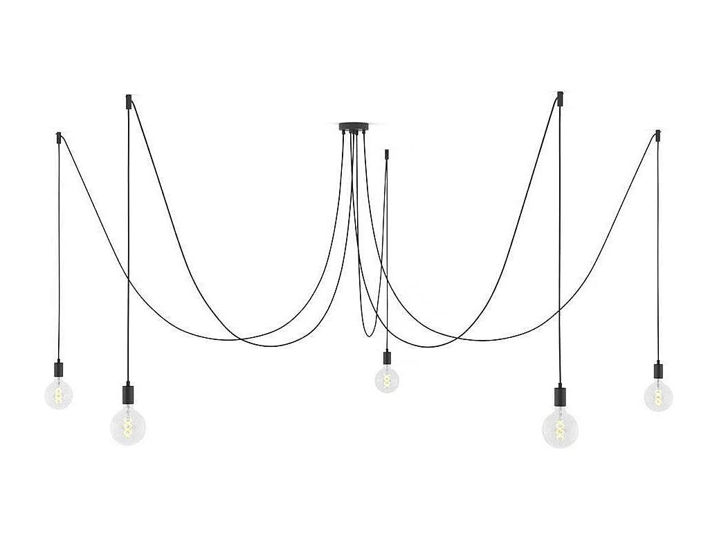 Lampada a Sospensione a 5 cadute Spider SPMDCS01GO5RC04TERM CREATIVE-CABLES Nero