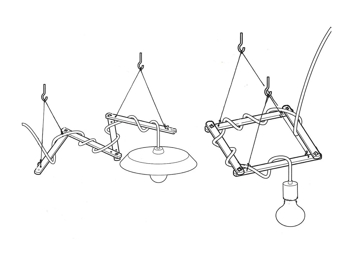 Soporte de Techo Zigh-Zagh para Lámparas Colgantes Creative-Cables Modelo ZIGH-ZAGH01 Natural