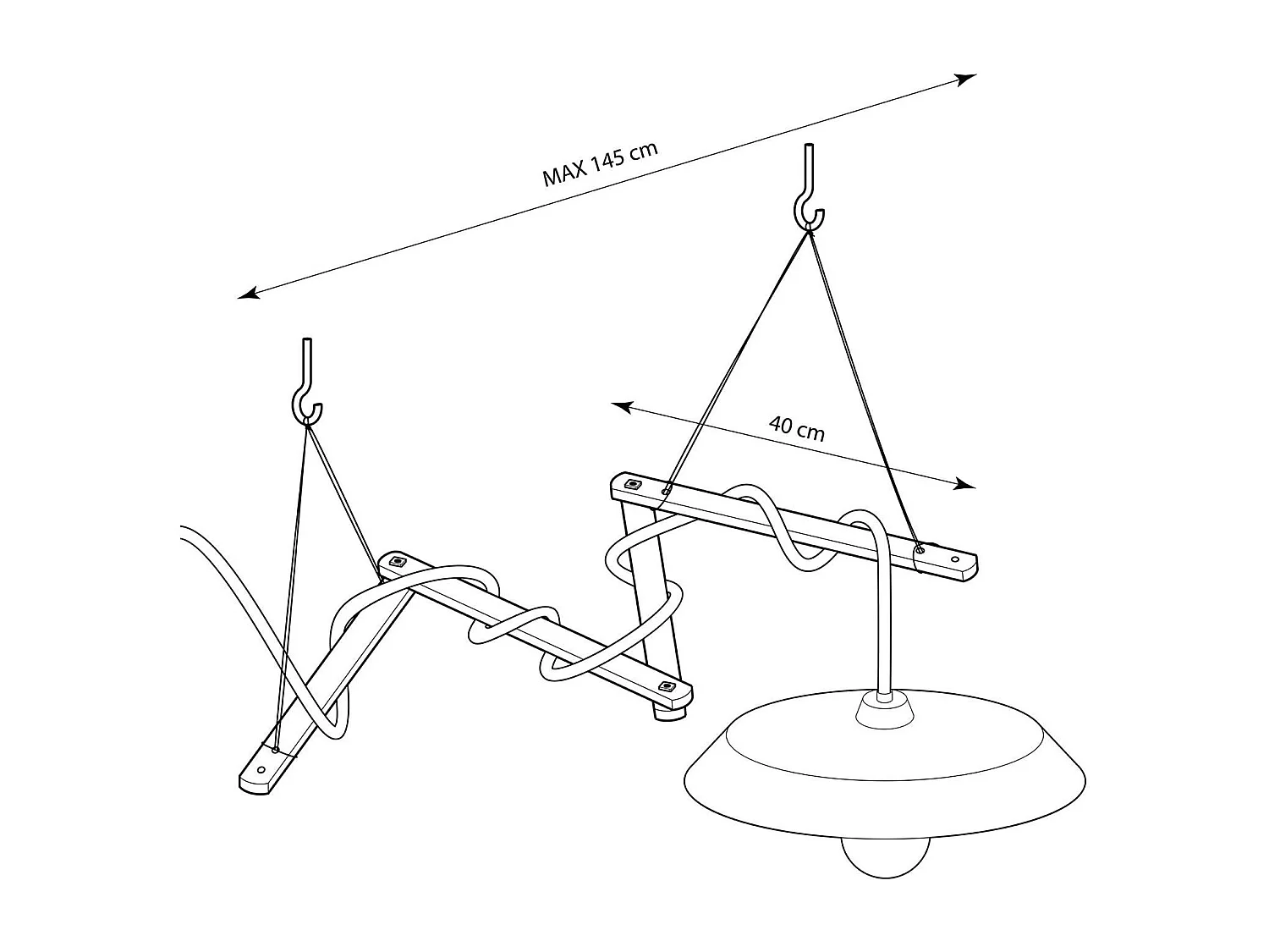 Soporte de Techo Zigh-Zagh para Lámparas Colgantes Creative-Cables Modelo ZIGH-ZAGH01 Natural