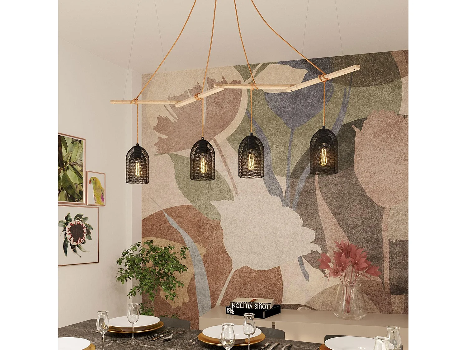 Soporte de Techo Zigh-Zagh para Lámparas Colgantes Creative-Cables Modelo ZIGH-ZAGH01 Natural