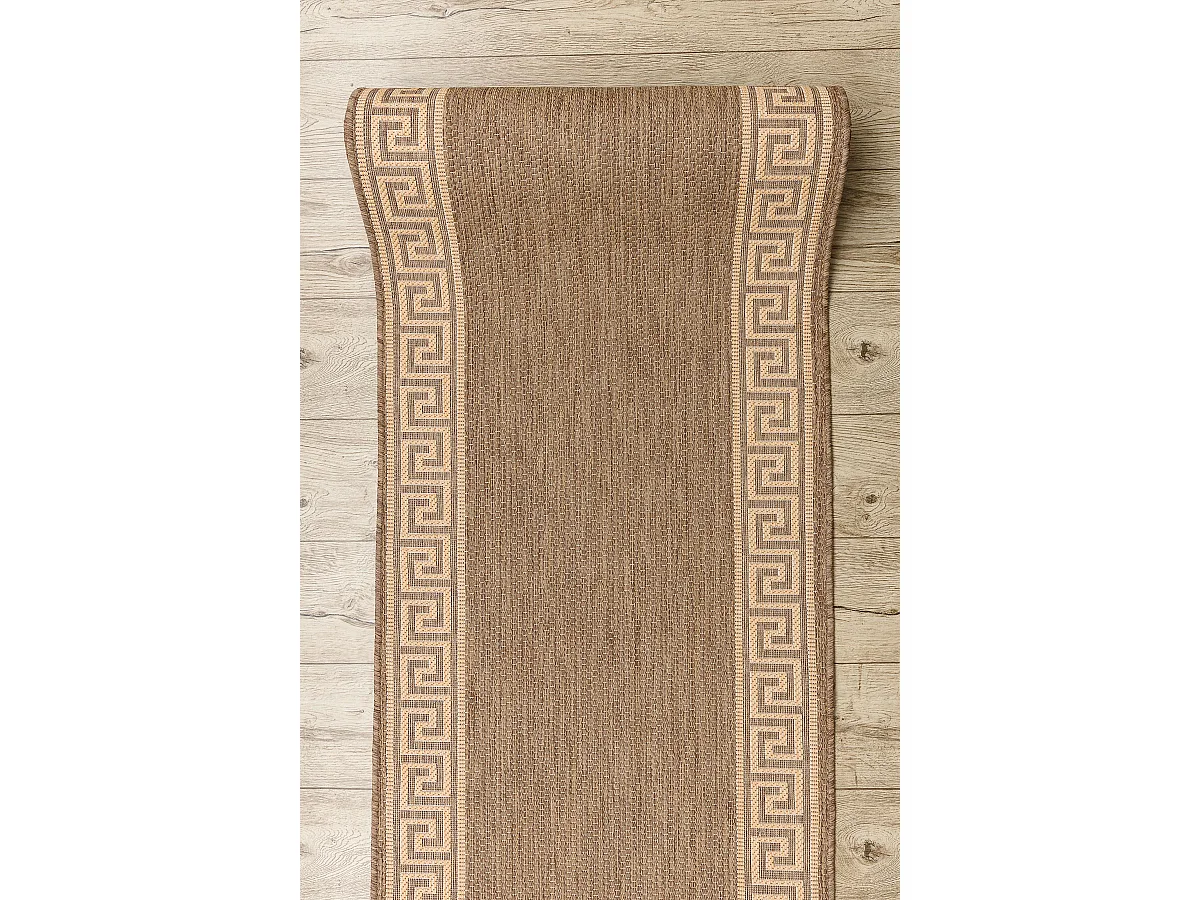 TAPIS DE COULOIR SIZAL FLOORLUX modèle 20014 café / mais 120x130 cm