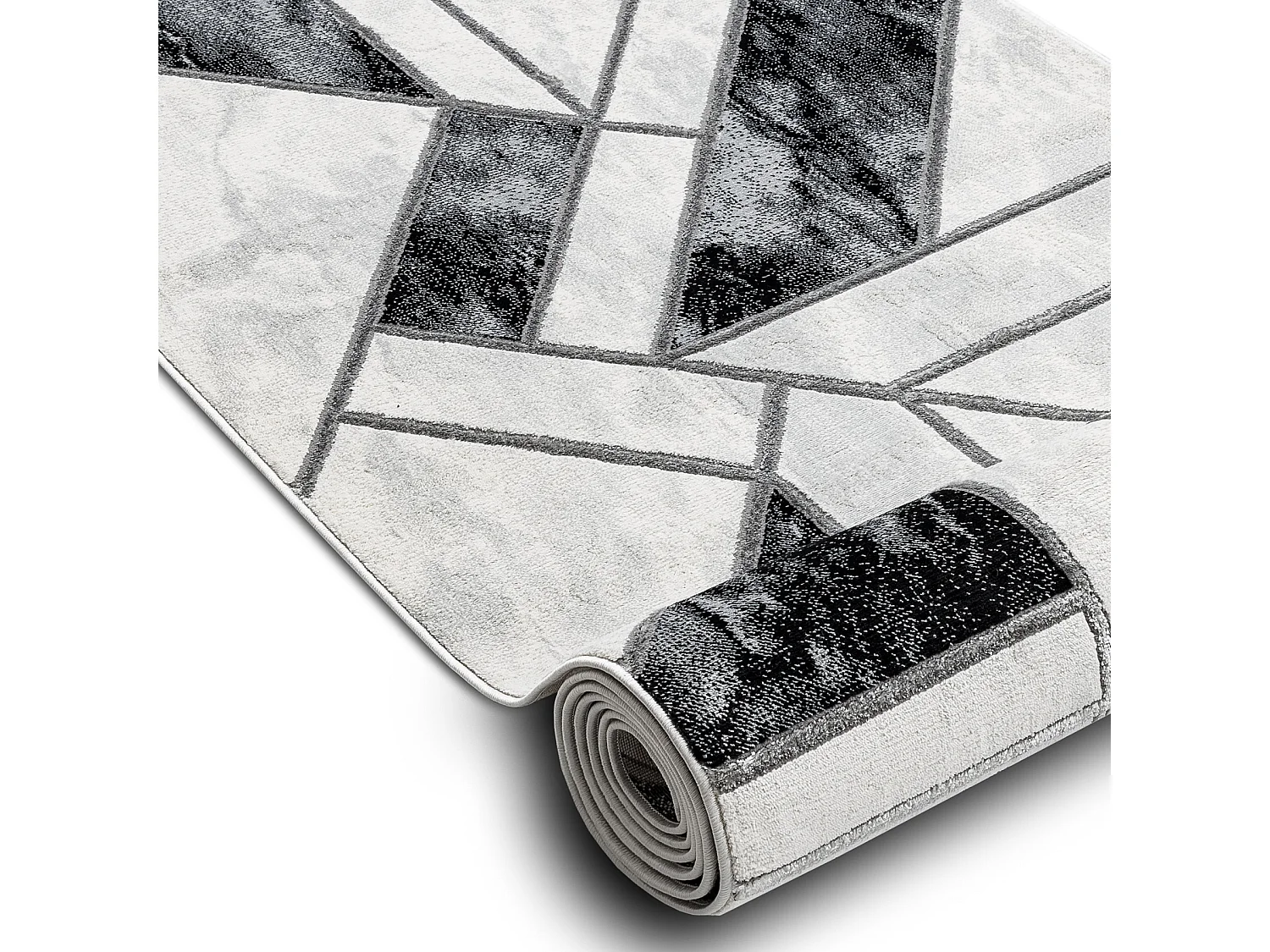 Exklusiv EMERALD Läufer 81953 glamour, stilvoll geometrisch schwarz / 80x150 cm