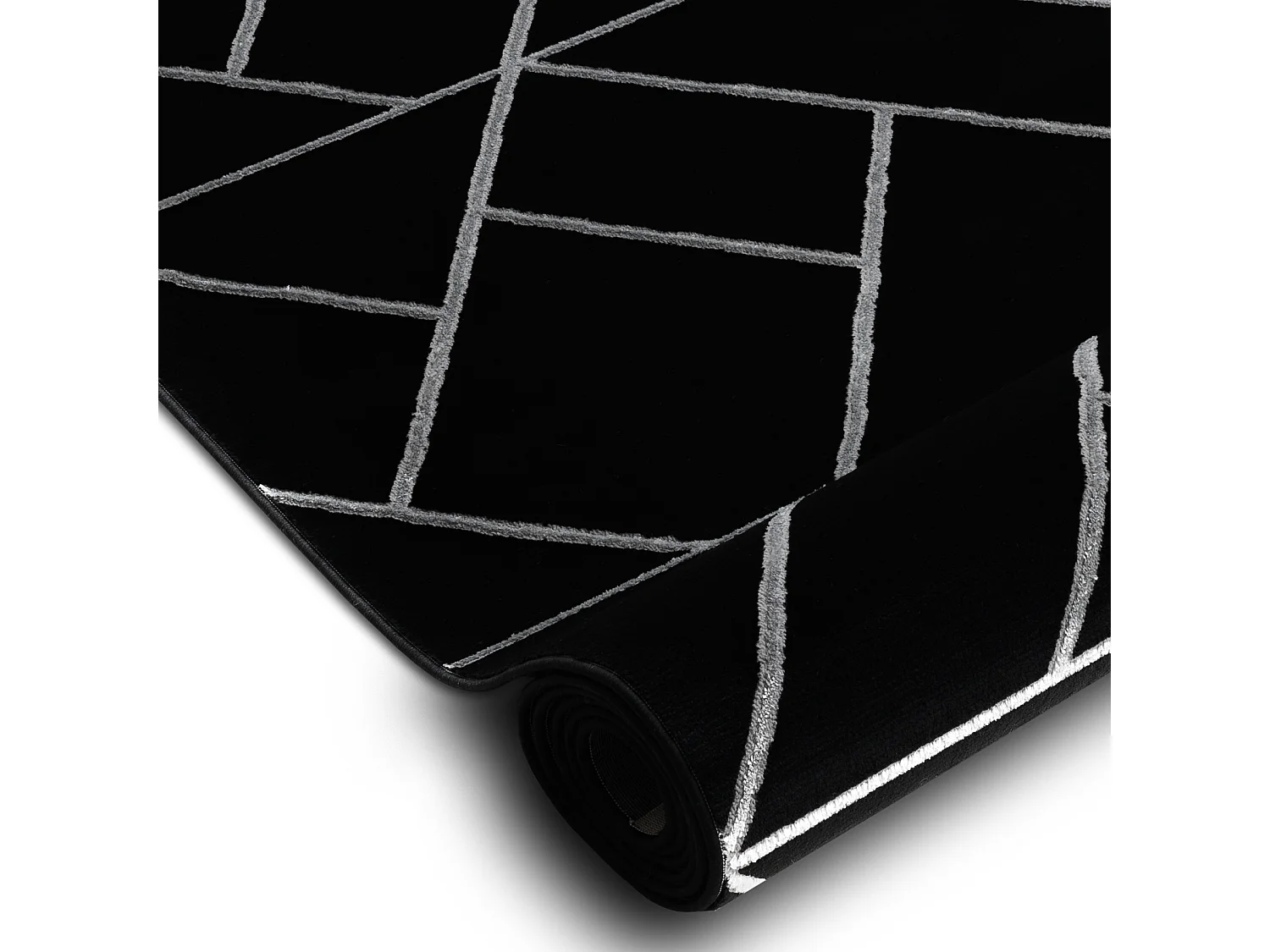 Passadeira EMERALD exclusivo 7543 glamour, à moda geométrico preto / 120x120 cm