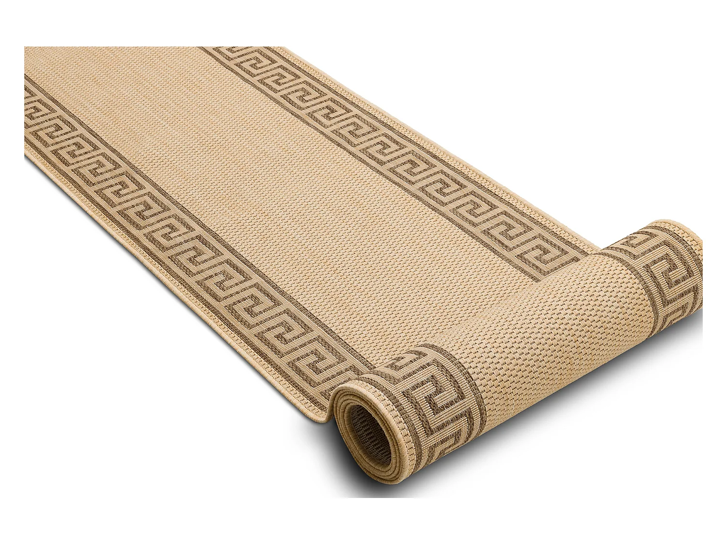 TAPIS DE COULOIR SIZAL FLOORLUX modèle 20014 mais / café 100x1200 cm