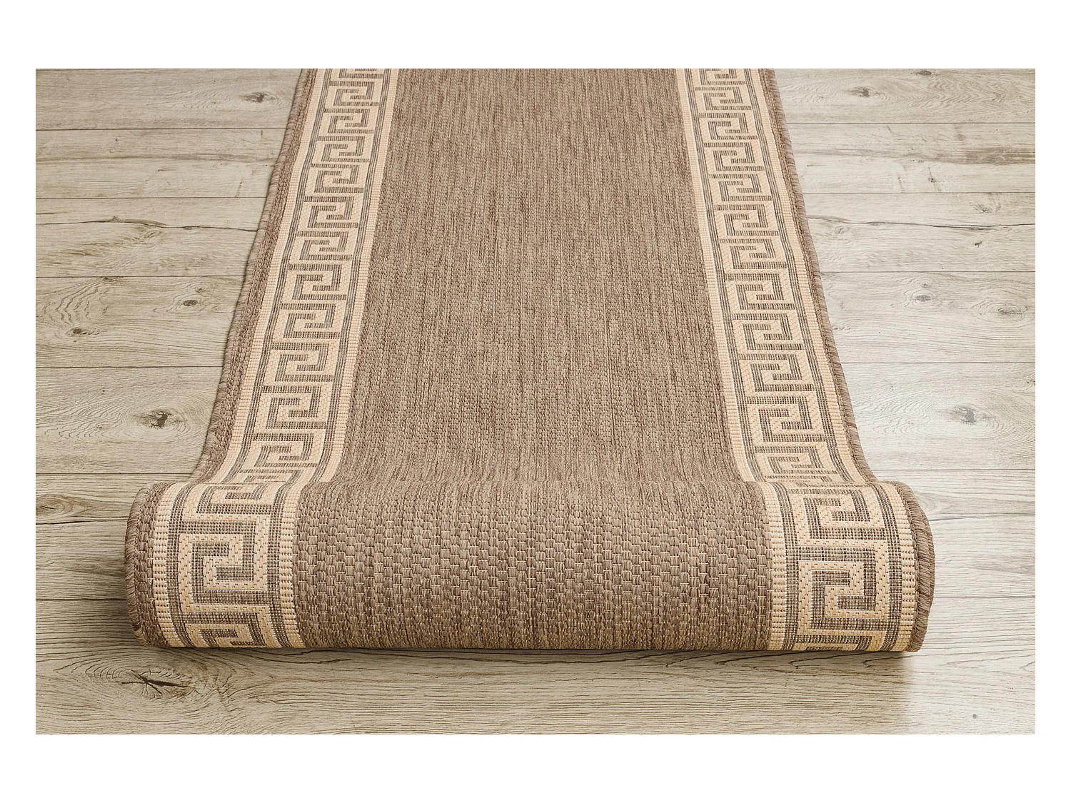 TAPIS DE COULOIR SIZAL FLOORLUX modèle 20014 café / mais 100x450 cm