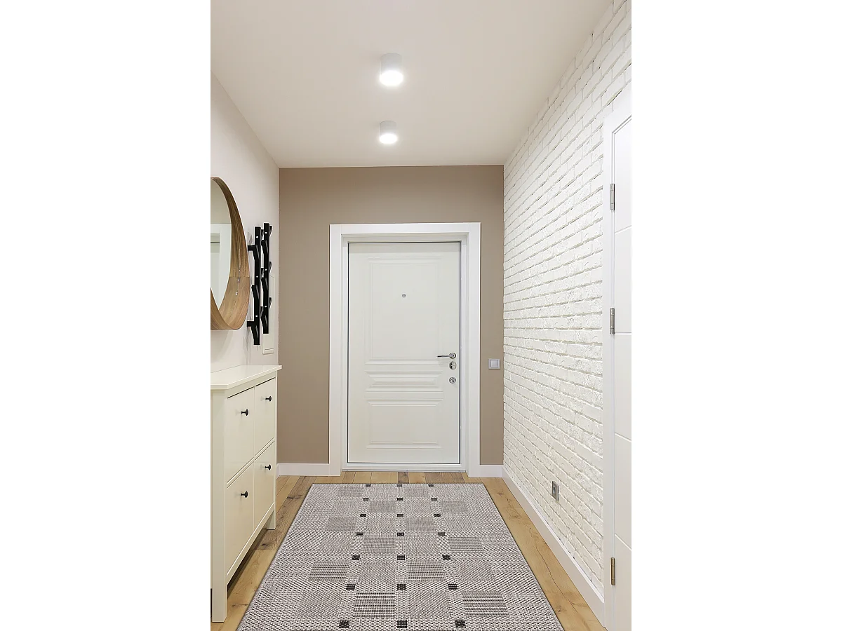 PASSADEIRA SIZAL FLOORLUX modelo 20079 prata / preto 120x250 cm