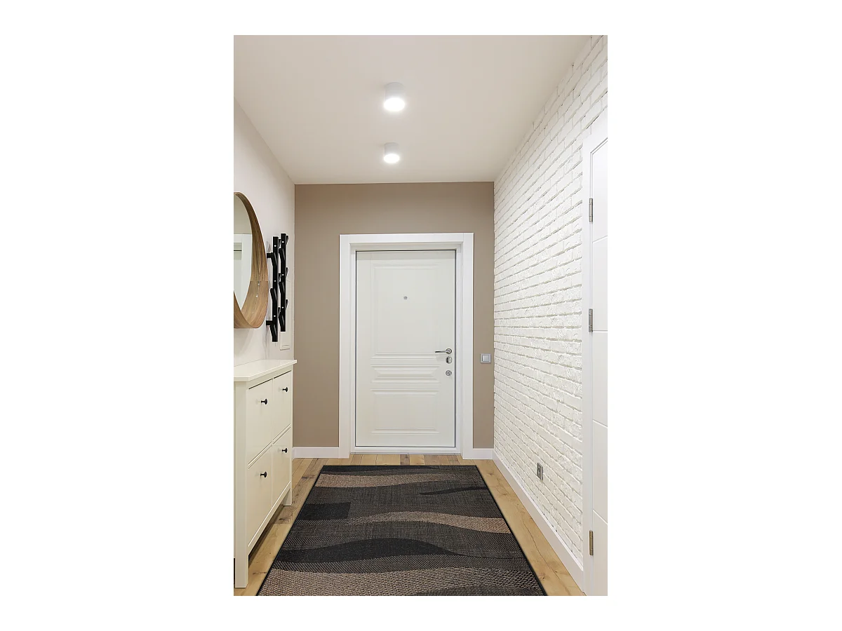 Vloerbekleding SISAL FLOORLUX patroon 20212 ZWART / coffee 80x360 cm