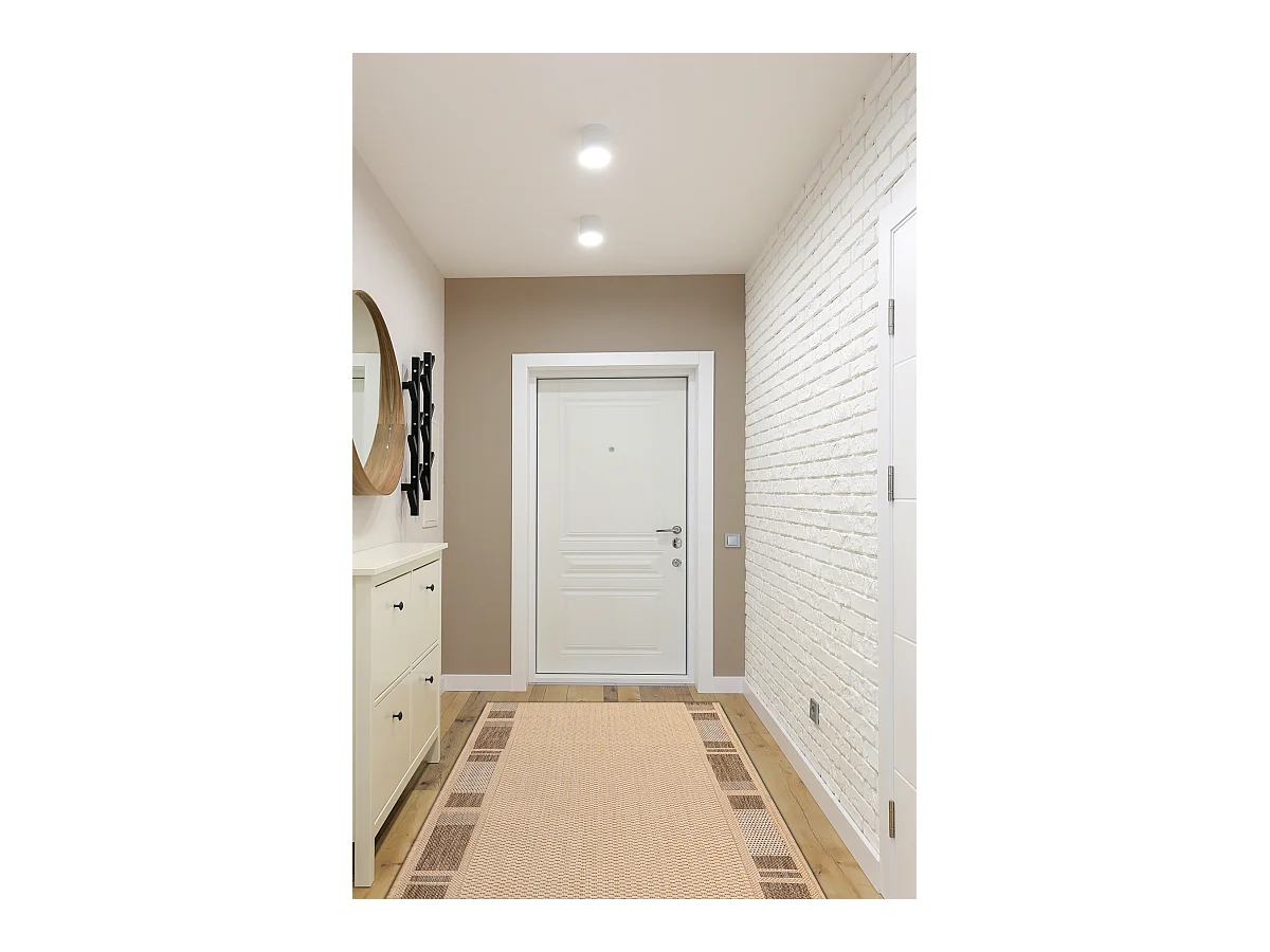TAPIS DE COULOIR SIZAL FLOORLUX modèle 20195 mais / café 120x700 cm