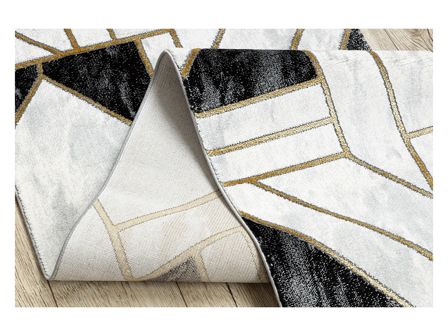 Tapijtloper EMERALD exclusief 1015 glamour, stijlvol marmer, geometris 80x120 cm