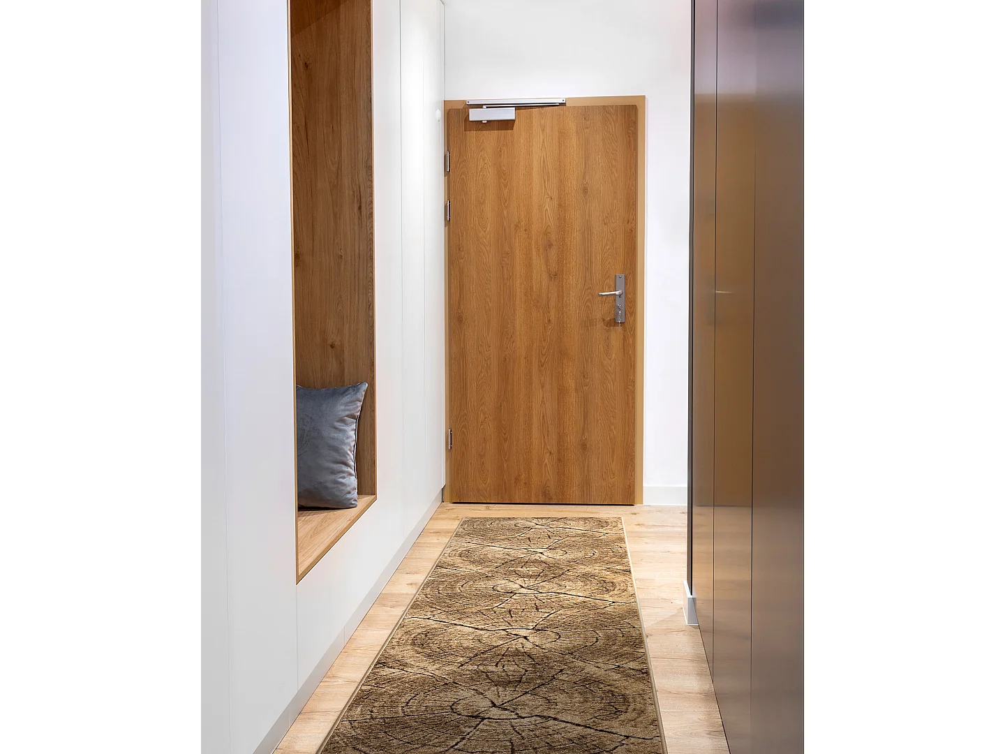 Tapis de couloir KARMEL Tronko Arbre Bois noix 120x640 cm