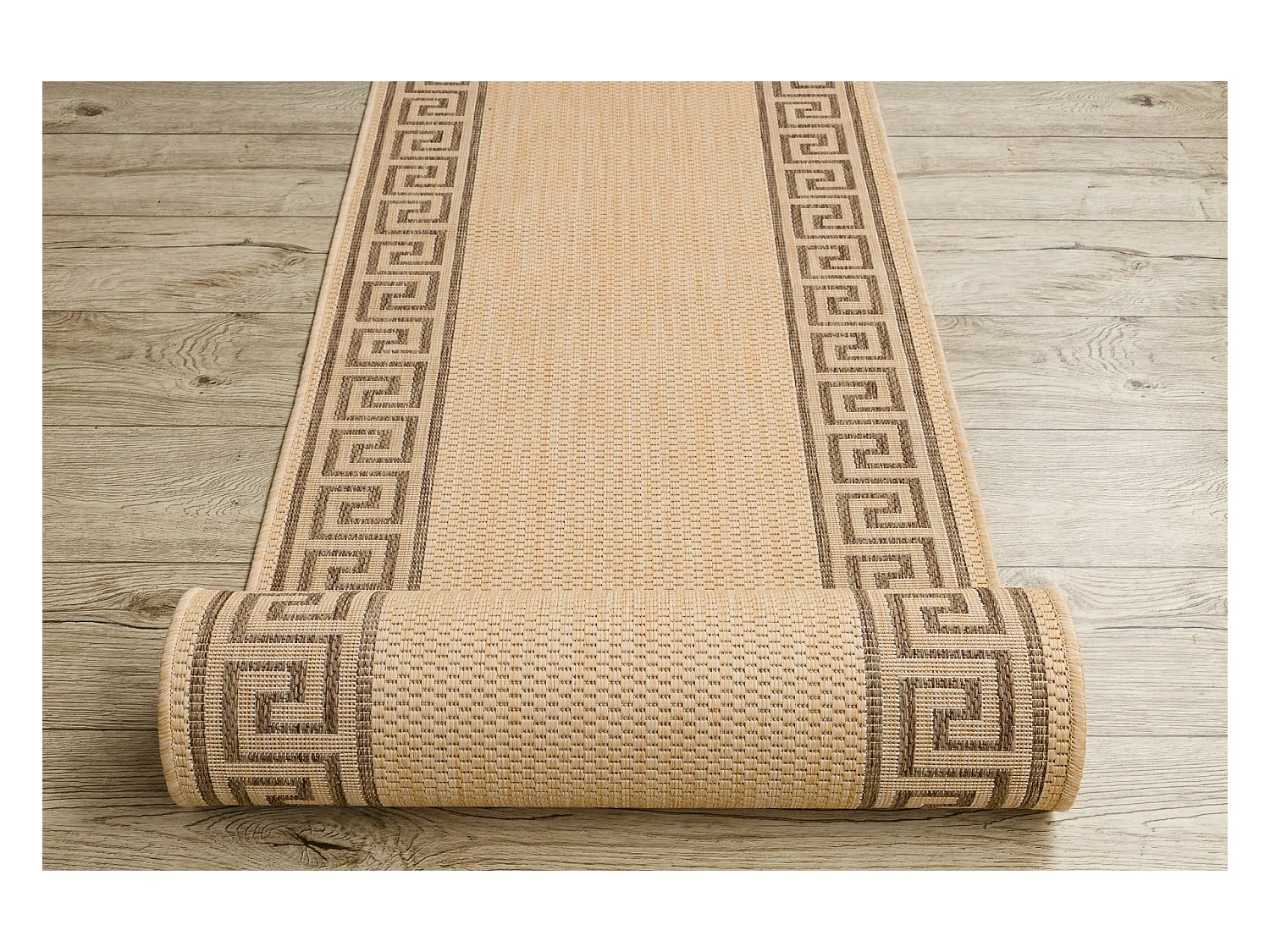 Alfombra de pasillo SIZAL FLOORLUX modelo 20014 color maíz/color caf� 120x370 cm