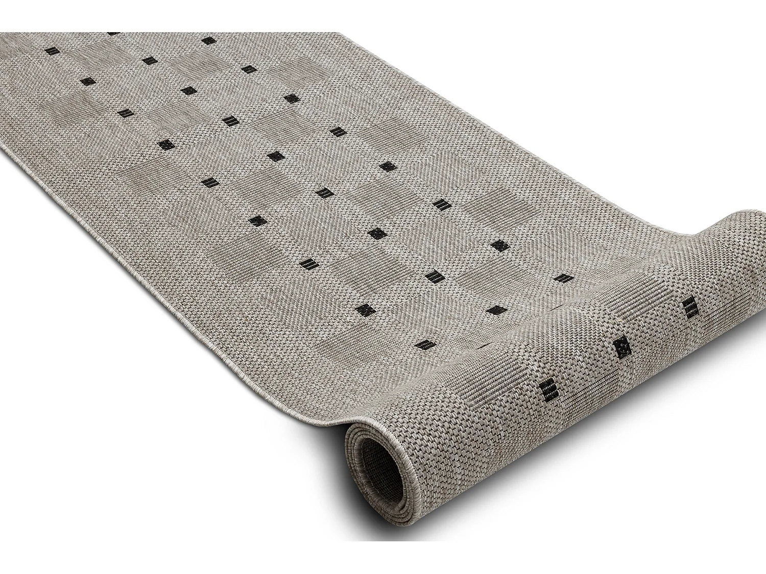 Vloerbekleding SISAL FLOORLUX patroon 20079 zilver / zwart 120x530 cm