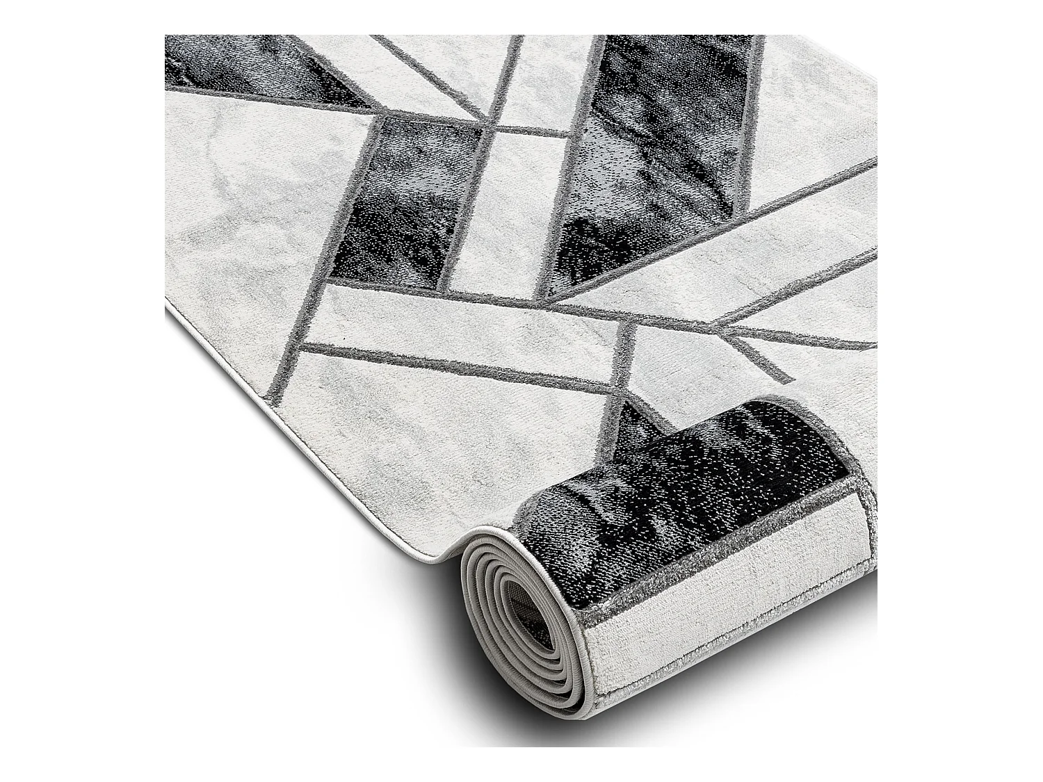 Loper EMERALD exclusief 81953 glamour, stijlvol geometrisch zwart / zi 80x430 cm