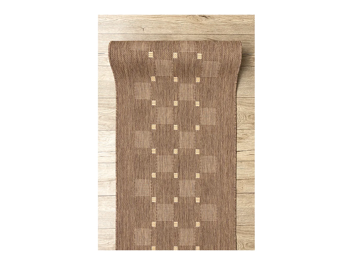 TAPIS DE COULOIR SIZAL FLOORLUX modèle 20079 café / mais 120x380 cm