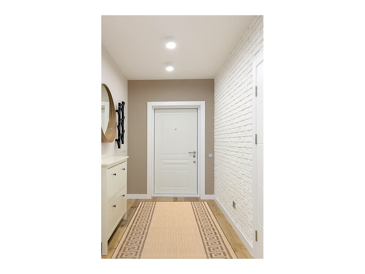 Alfombra de pasillo SIZAL FLOORLUX modelo 20014 color maíz/color caf� 120x120 cm