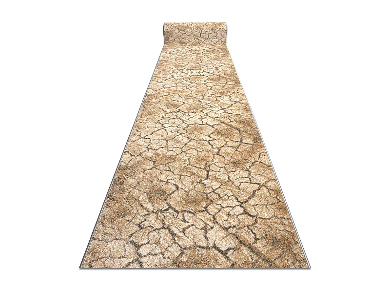 Alfombra de pasillo KARMEL Terra suelo agrietado - caramelo gris 80x160 cm