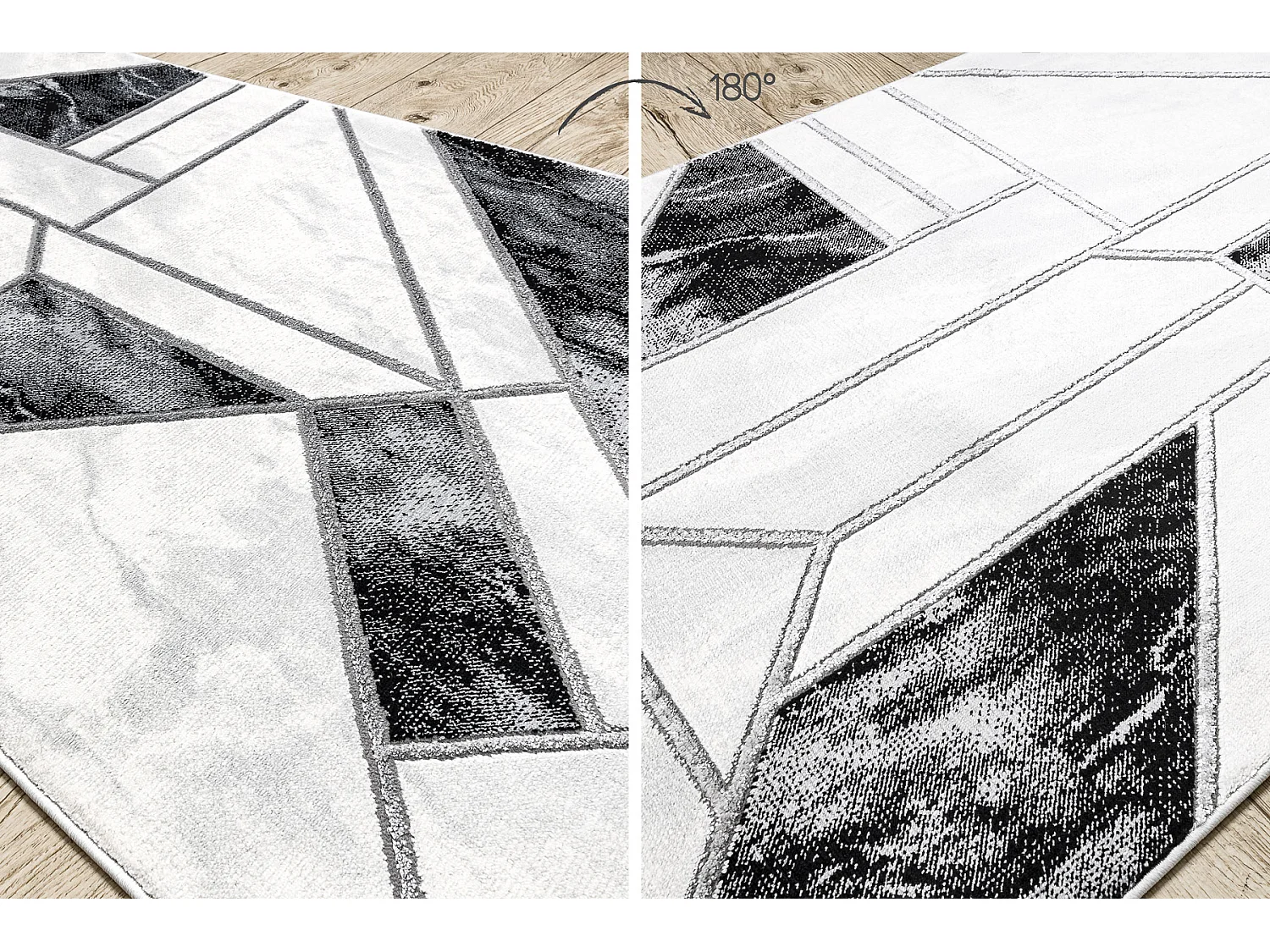 Chodnik EMERALD ekskluzywny 81953 glamour, stylowy geometryczny czarny 120x180 cm