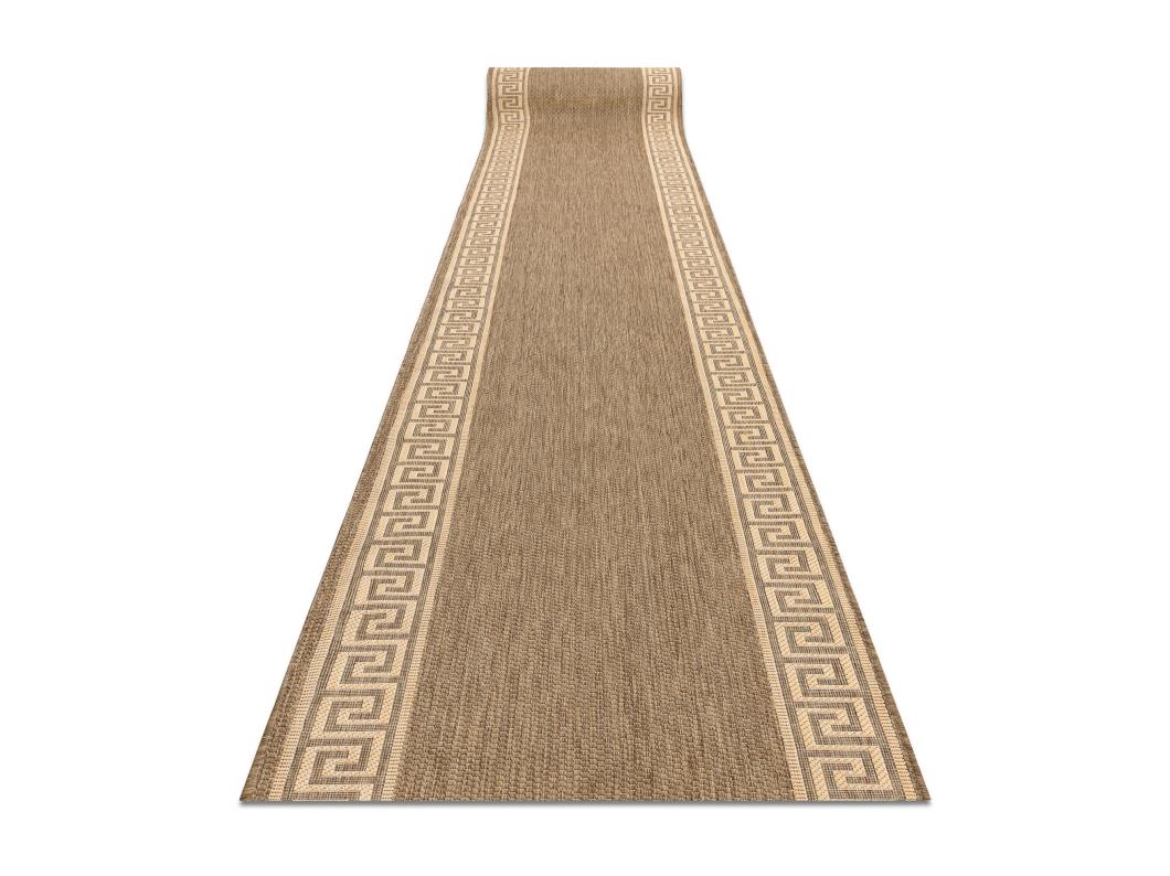 Vloerbekleding SISAL FLOORLUX patroon 20014 coffee / meer 80x600 cm