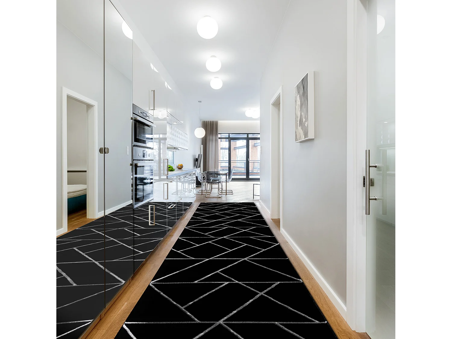 Tapis de couloir EMERALD exclusif 7543 glamour, élégant géométriqu 100x250 cm