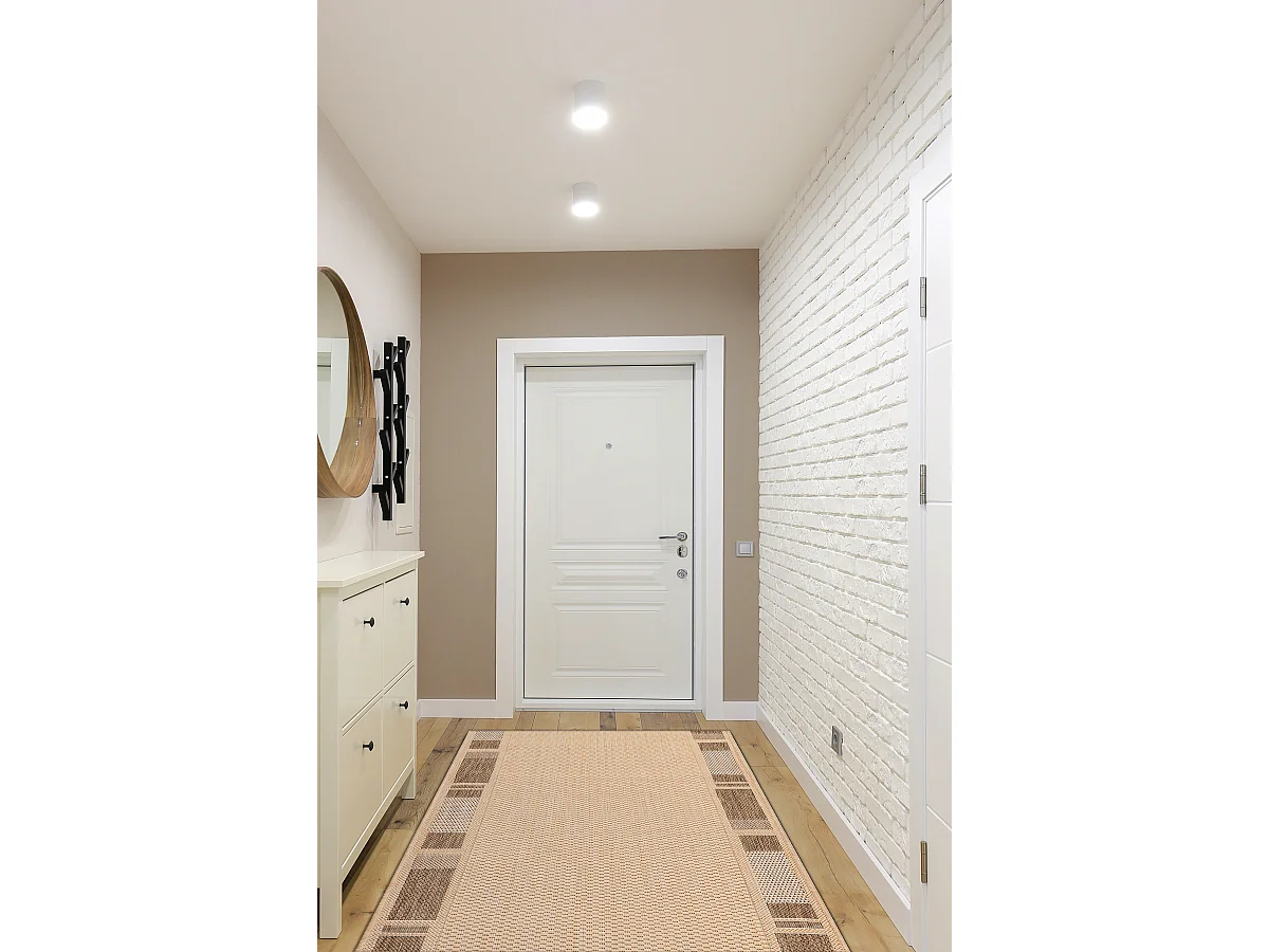 TAPIS DE COULOIR SIZAL FLOORLUX modèle 20195 mais / café 80x210 cm