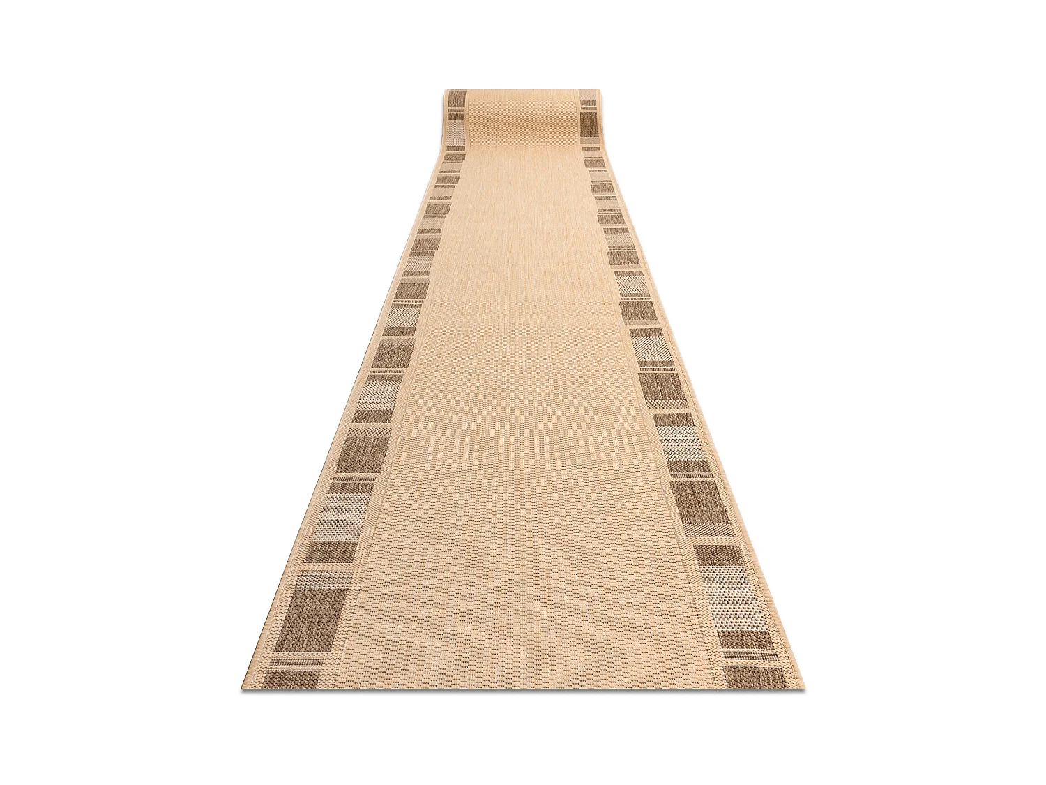 TAPIS DE COULOIR SIZAL FLOORLUX modèle 20195 mais / café 100x120 cm