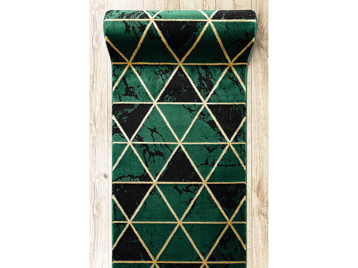 Passadeira EMERALD exclusivo 1020 glamour, à moda mármore, triângul 80x120 cm