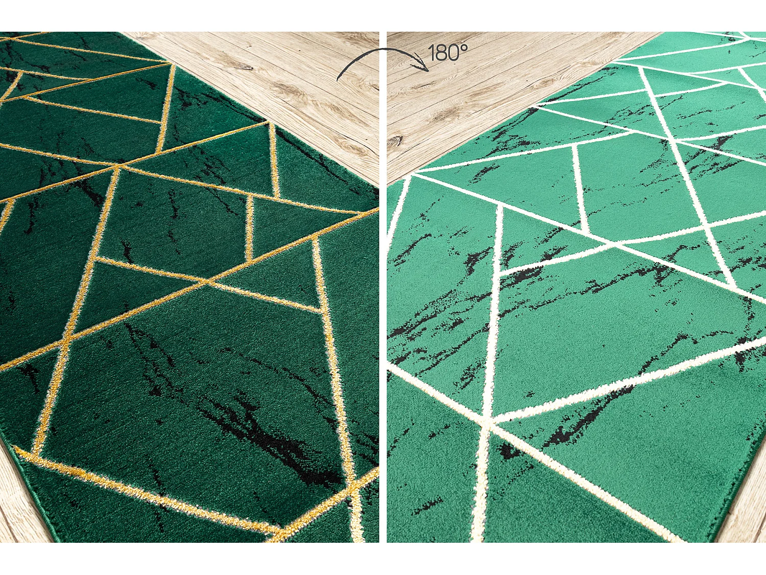 Chodnik EMERALD ekskluzywny 1012 glamour, stylowy marmur, geometryczny 80x400 cm