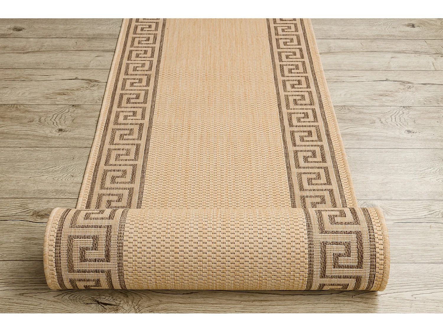 TAPIS DE COULOIR SIZAL FLOORLUX modèle 20014 mais / café 80x370 cm
