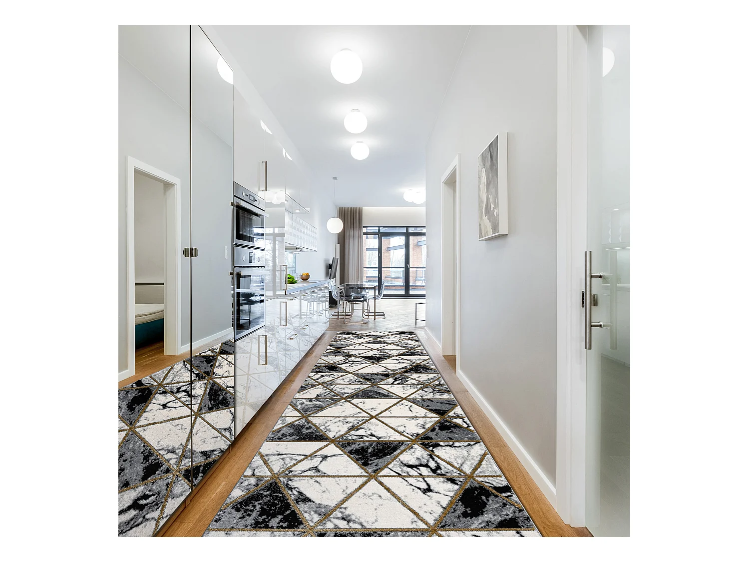 Tapis de couloir EMERALD exclusif 1020 glamour, élégant marbre, tria 120x540 cm