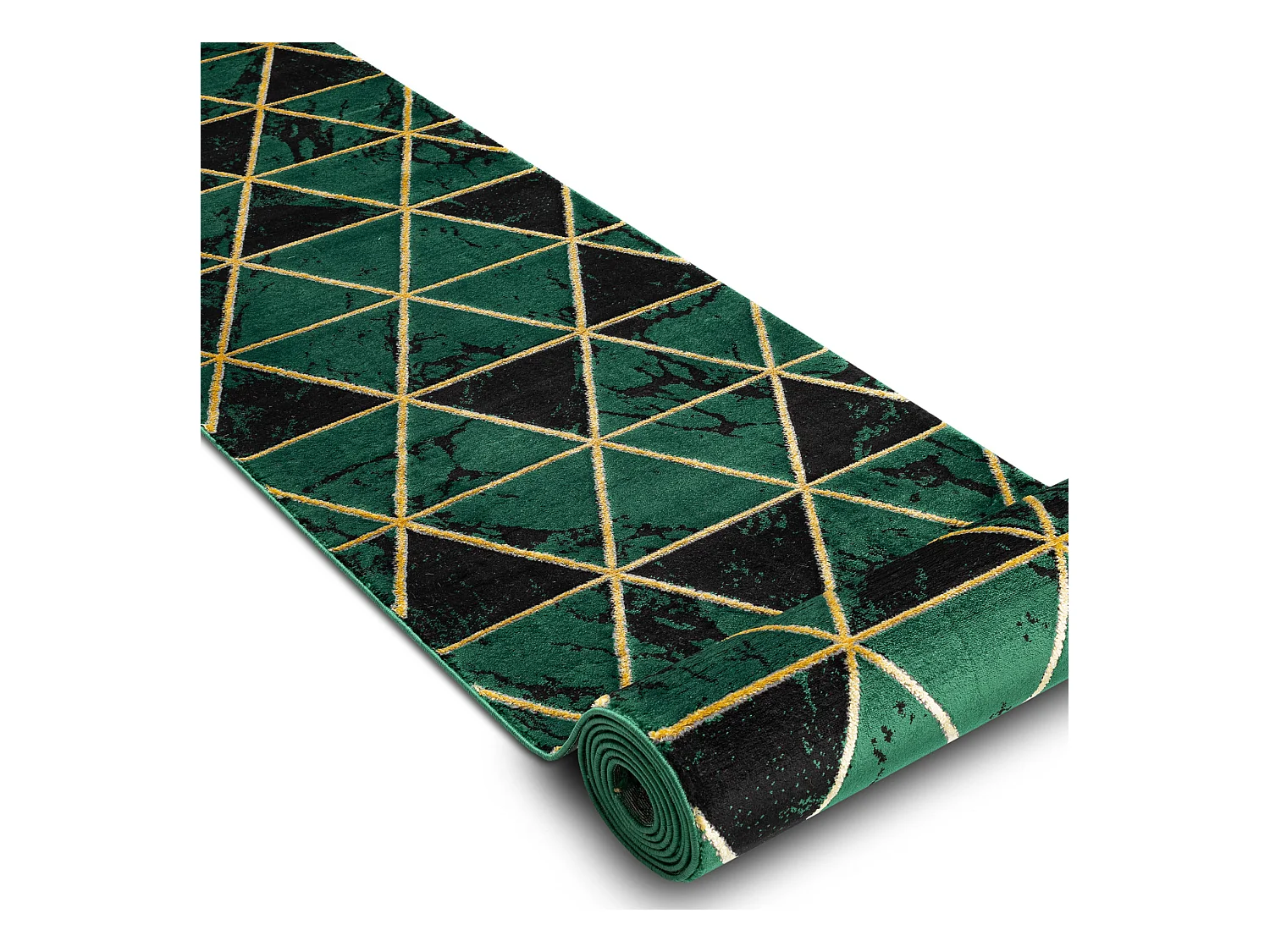 Passatoia EMERALD esclusivo 1020 glamour, elegante Marmo, triangoli ve 120x910 cm
