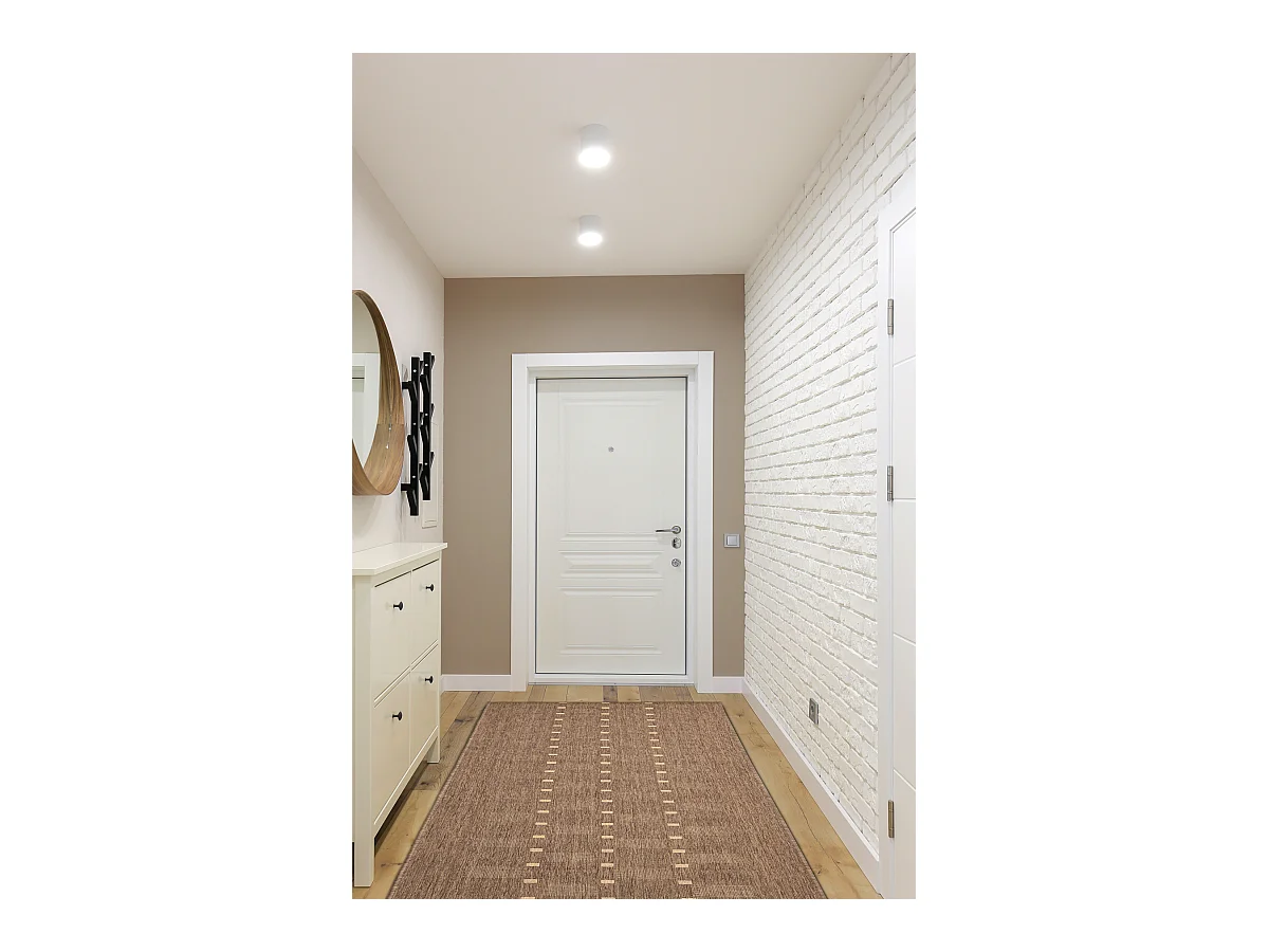 TAPIS DE COULOIR SIZAL FLOORLUX modèle 20079 café / mais 120x890 cm