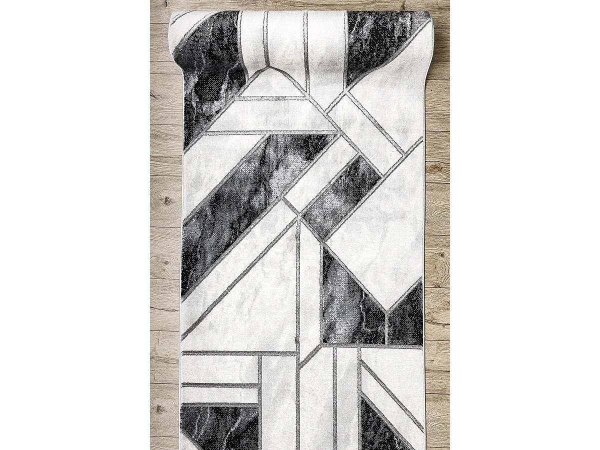 Exklusiv EMERALD Läufer 81953 glamour, stilvoll geometrisch schwarz / 80x590 cm