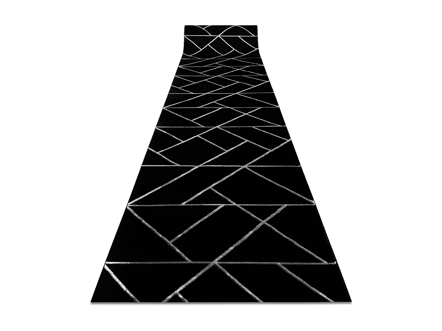 Passatoia EMERALD esclusivo 7543 glamour, elegante géométrique nero  120x940 cm