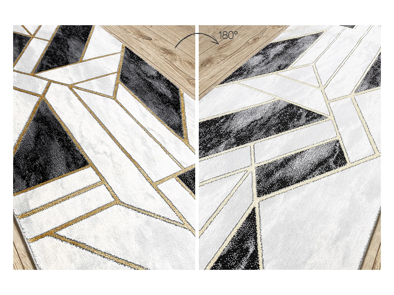 Tapijtloper EMERALD exclusief 1015 glamour, stijlvol marmer, geometris 80x250 cm