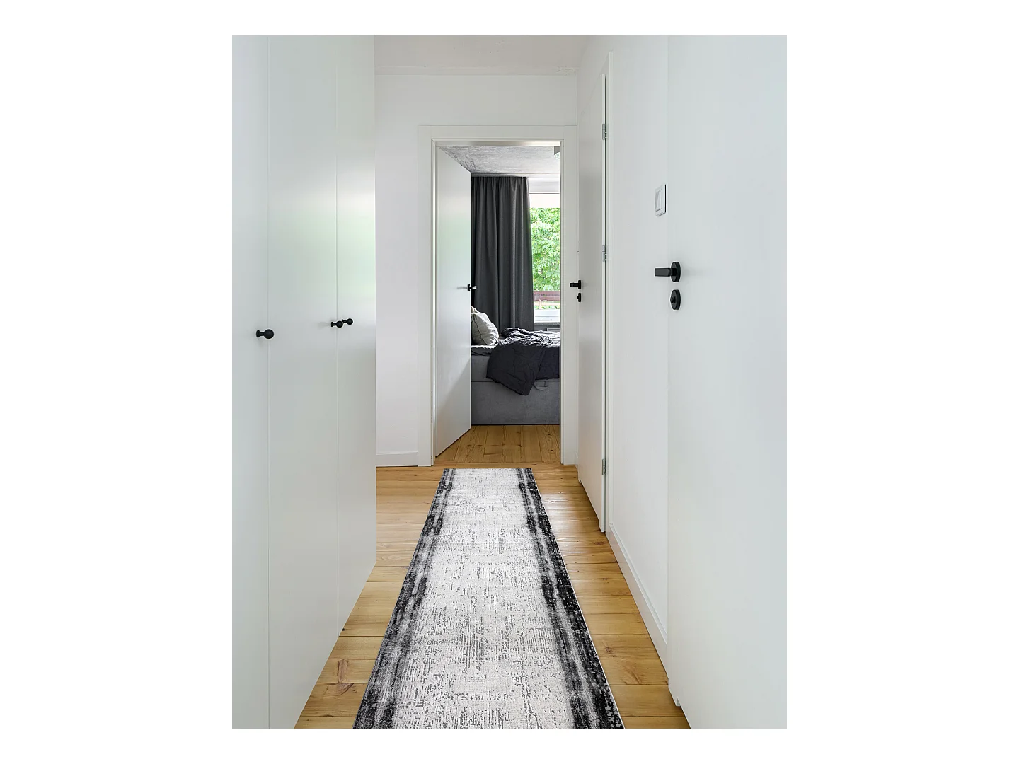 Passadeira moderno TULS 51235 antracite 100x1300 cm