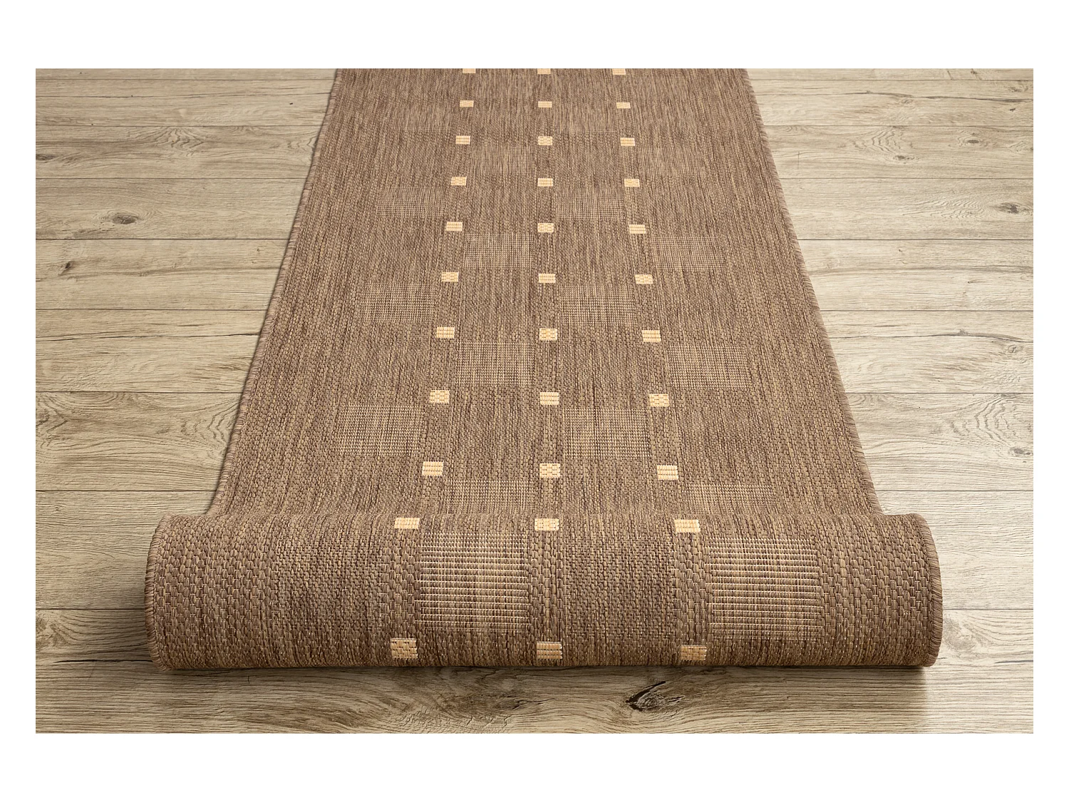 TAPIS DE COULOIR SIZAL FLOORLUX modèle 20079 café / mais 120x960 cm