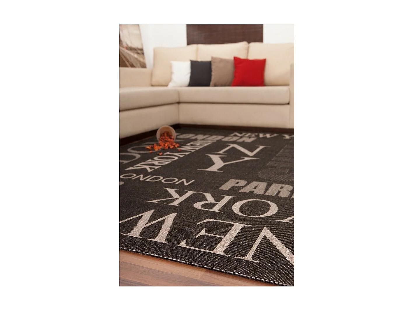 Tapis 150x80cm, design F115A coloris graphite - Confort et élégance pour votre intérieur