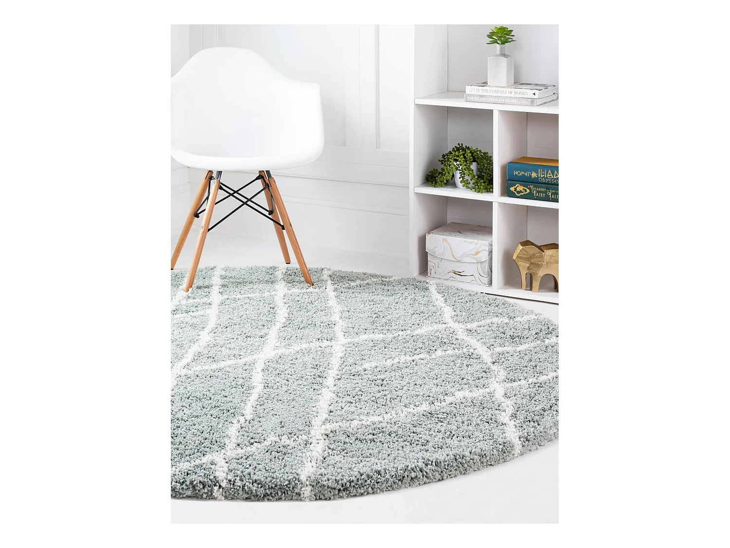 Hoogpolig tapijt 100 x 100 Groen Lachen Fence