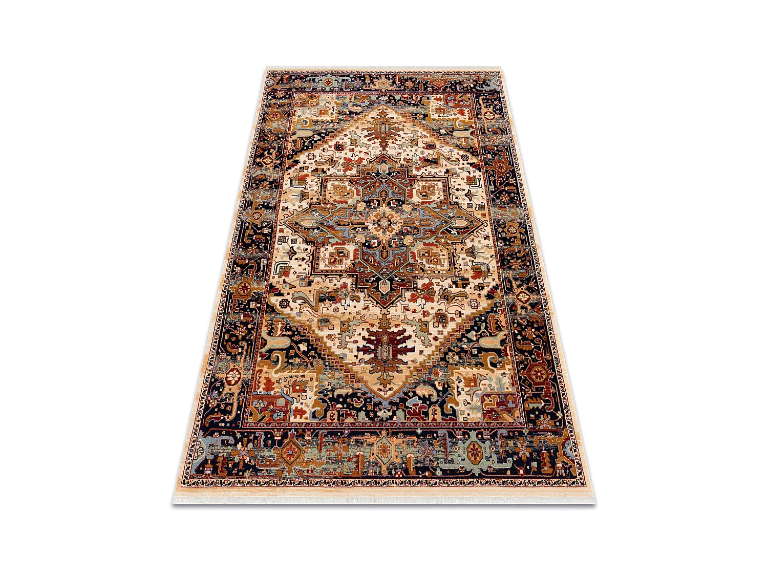 Tapis KESHAN franges, Ornement oriental 2886/53555 beige / bordeaux  250x340 cm