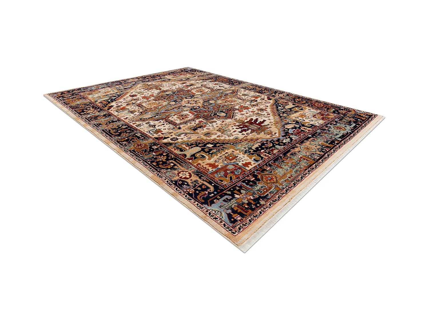 Tapis KESHAN franges, Ornement oriental 2886/53555 beige / bordeaux  250x340 cm