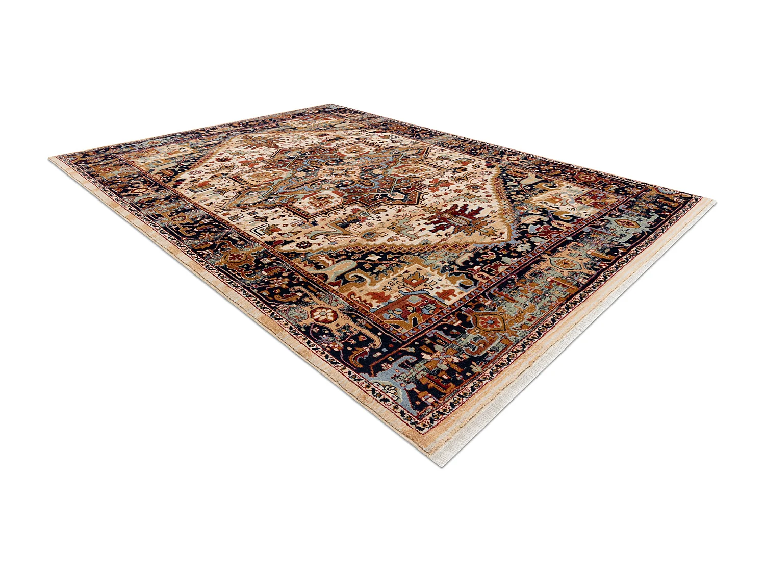 Tapis KESHAN franges, Ornement oriental 2886/53555 beige / bordeaux  250x340 cm