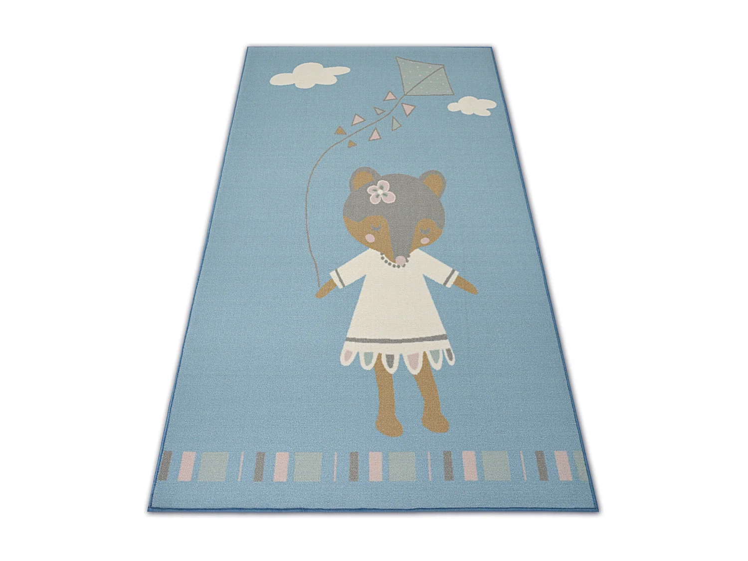 TAPIJT voor kinderen LOKO Muis blauw anti slip  160x220 cm