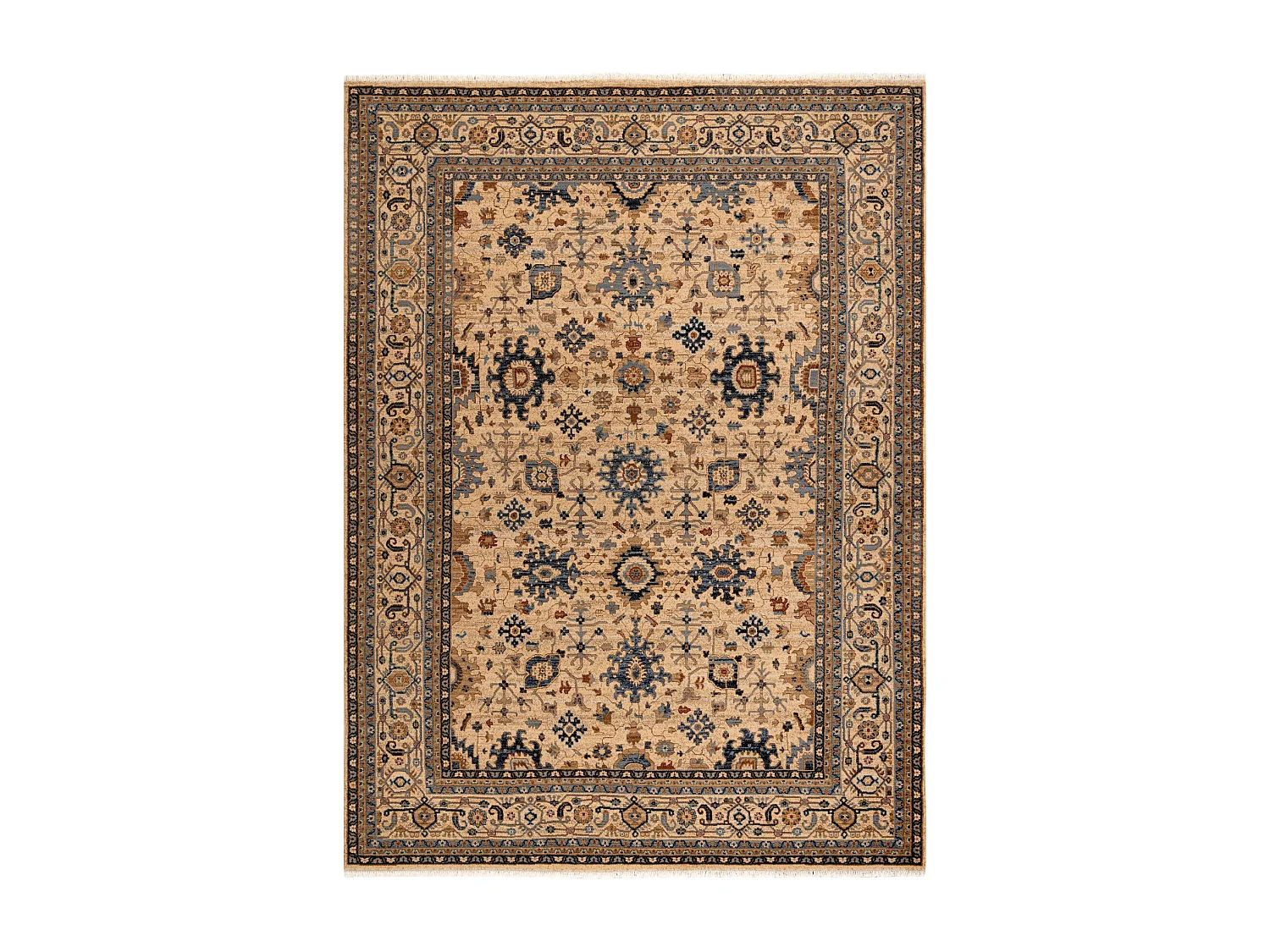 Dywan KESHAN Frędzle, orientalny klasyczny 7521/53555 beż / granat 300x380 cm