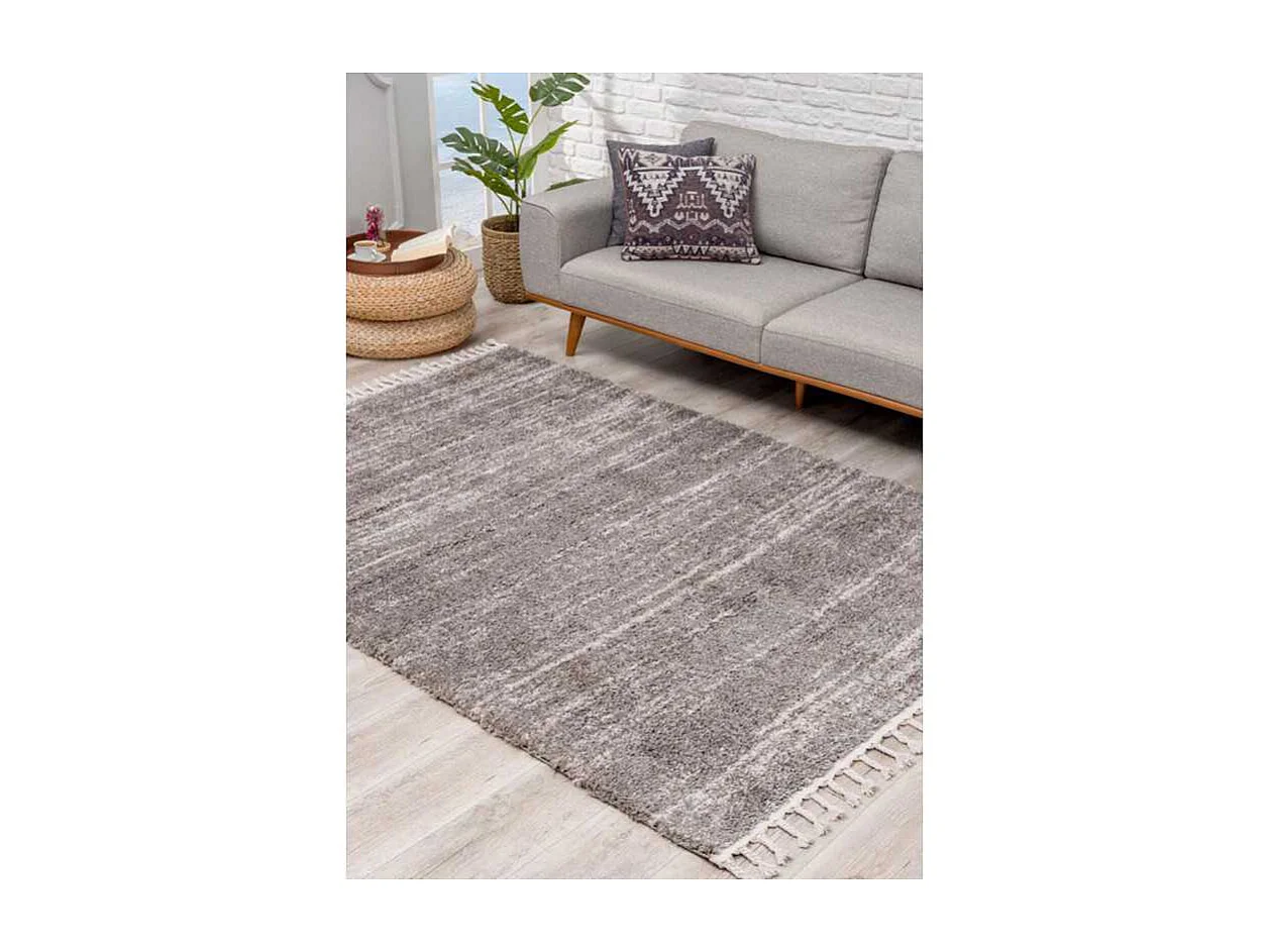 Tapis shaggy chiné - SHAGGY PULPEUSE 524 Gris 80*300