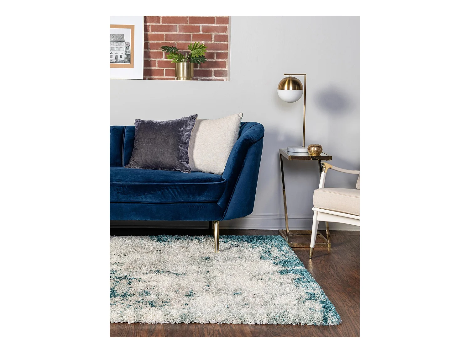 Hoogpolig tapijt 125 x 125 Groen Lachen Haze