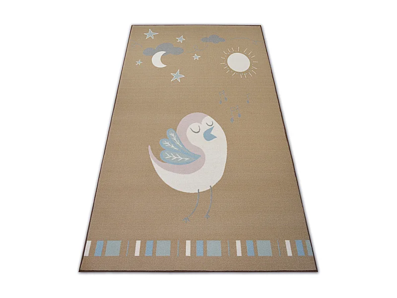 TAPPETO per bambini LOKO Ucellino beige antiscivolo 120x170 cm