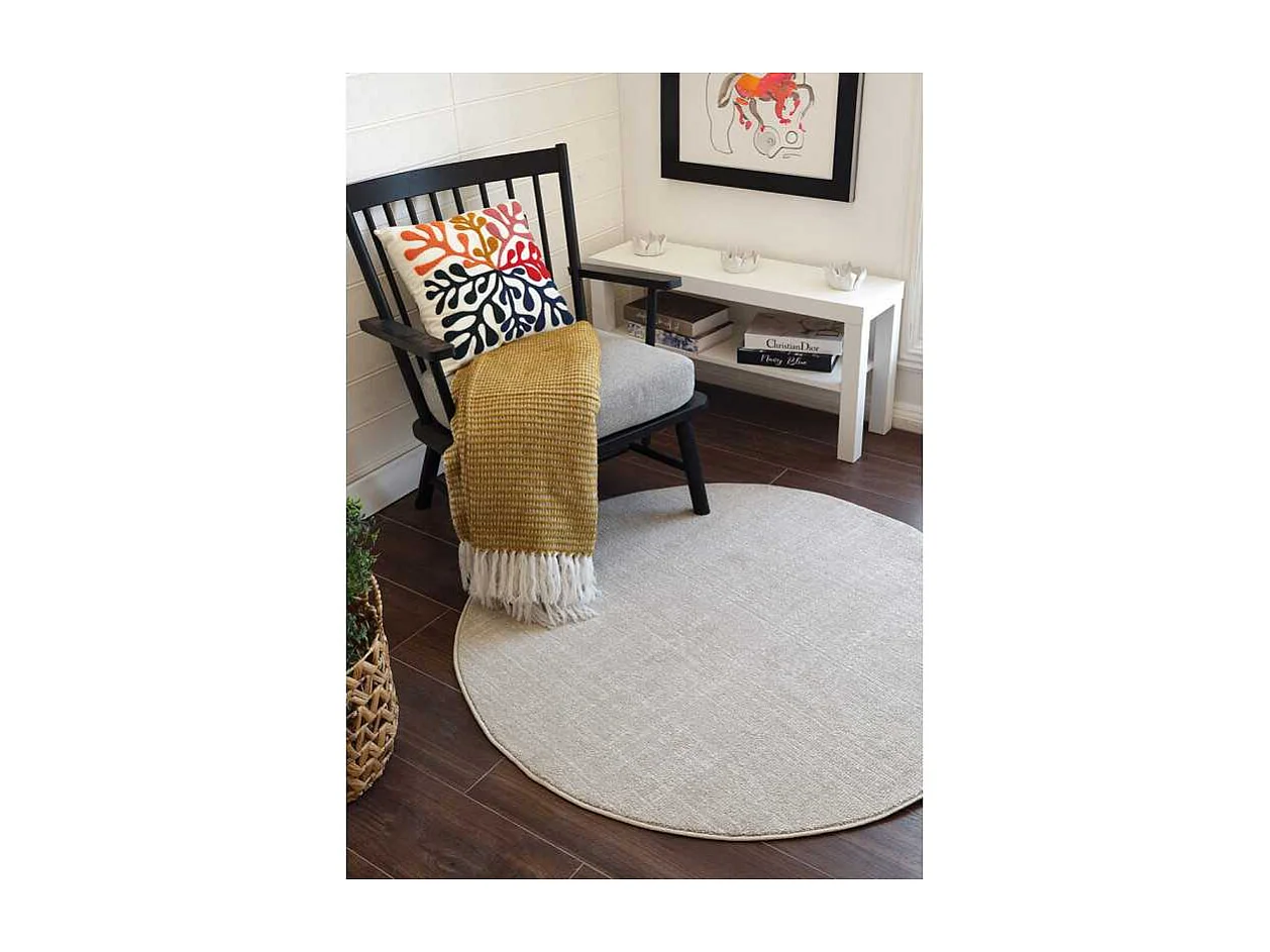 Tapis uni chiné BERNE Beige 160*160