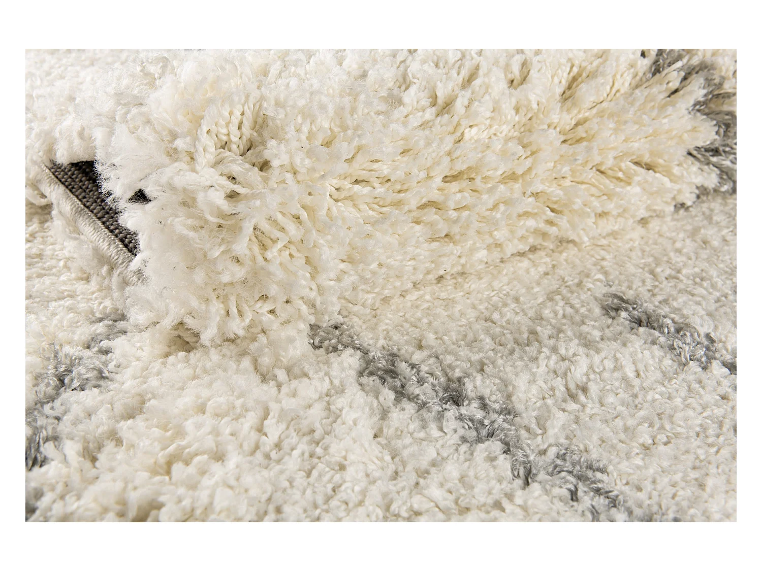 Hoogpolig tapijt 155 x 155 Beige Lachen Fence