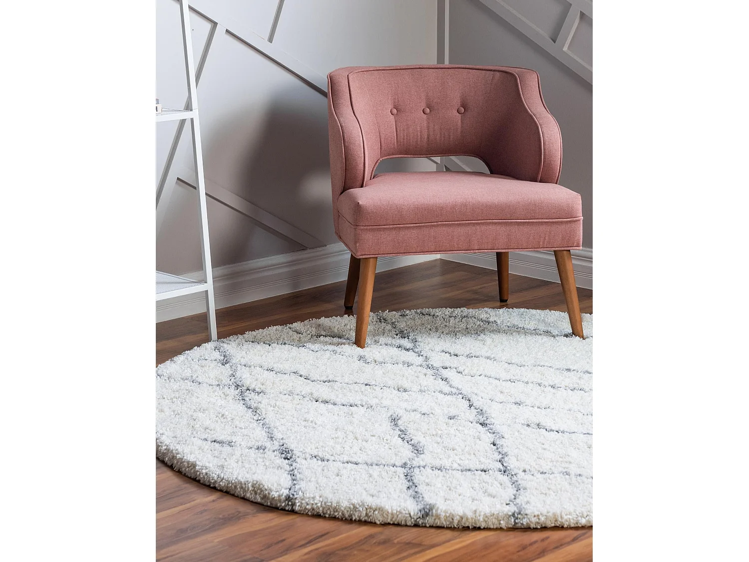 Tapis shaggy 155x155 Crème Lachen Fence