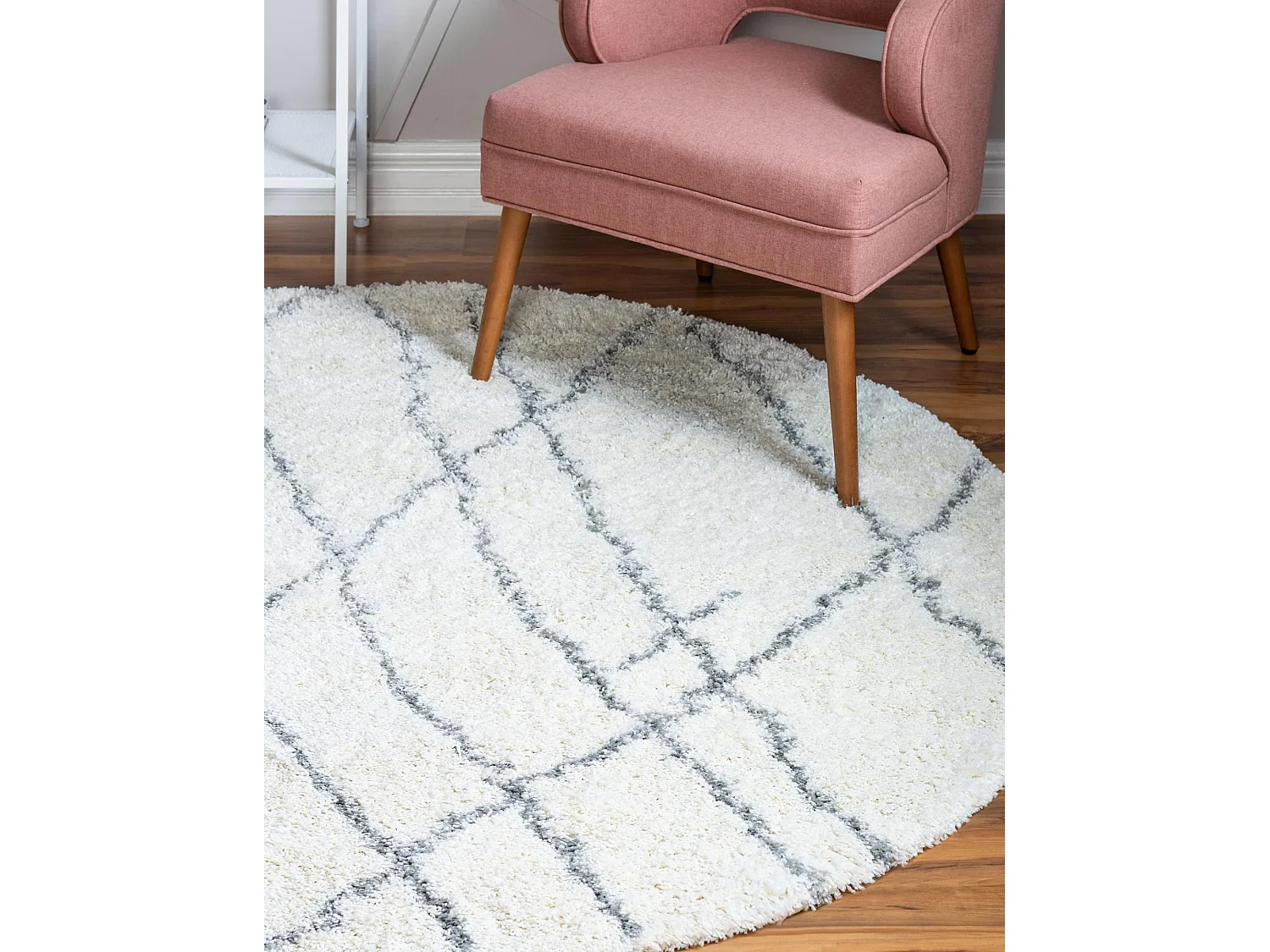 Tapis shaggy 155x155 Crème Lachen Fence